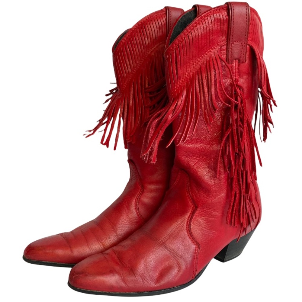 Vintage Laredo Red Fringed Leather western boots